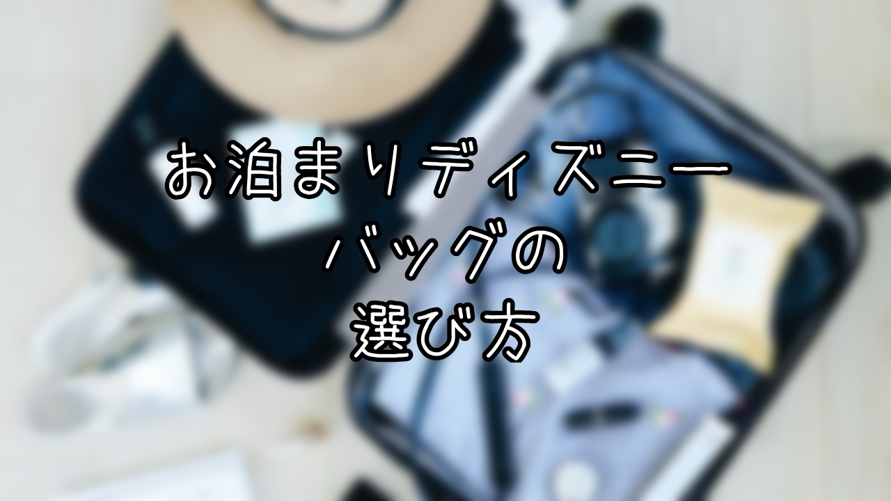 お泊まりディズニーのバッグの選び方